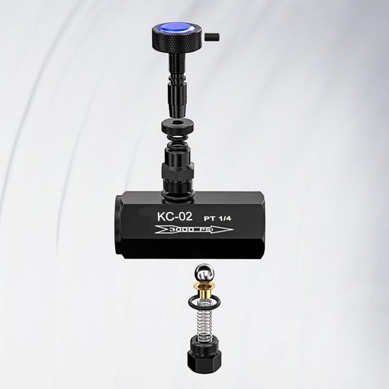 Nicerity Flow Control Valve 1/4" Throttle Valve Check Valve Carbon Steel Hydraulic (Black) - Image 4